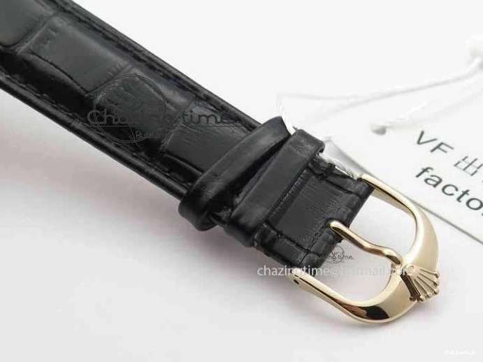 Black RG A3165 Dial Leather Date On Stick Best Edition Strap VF Cellini Markers Black 0708